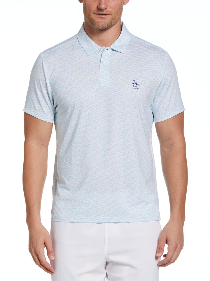 Men's Allover Tennis Ball Print Performance Tennis Polo