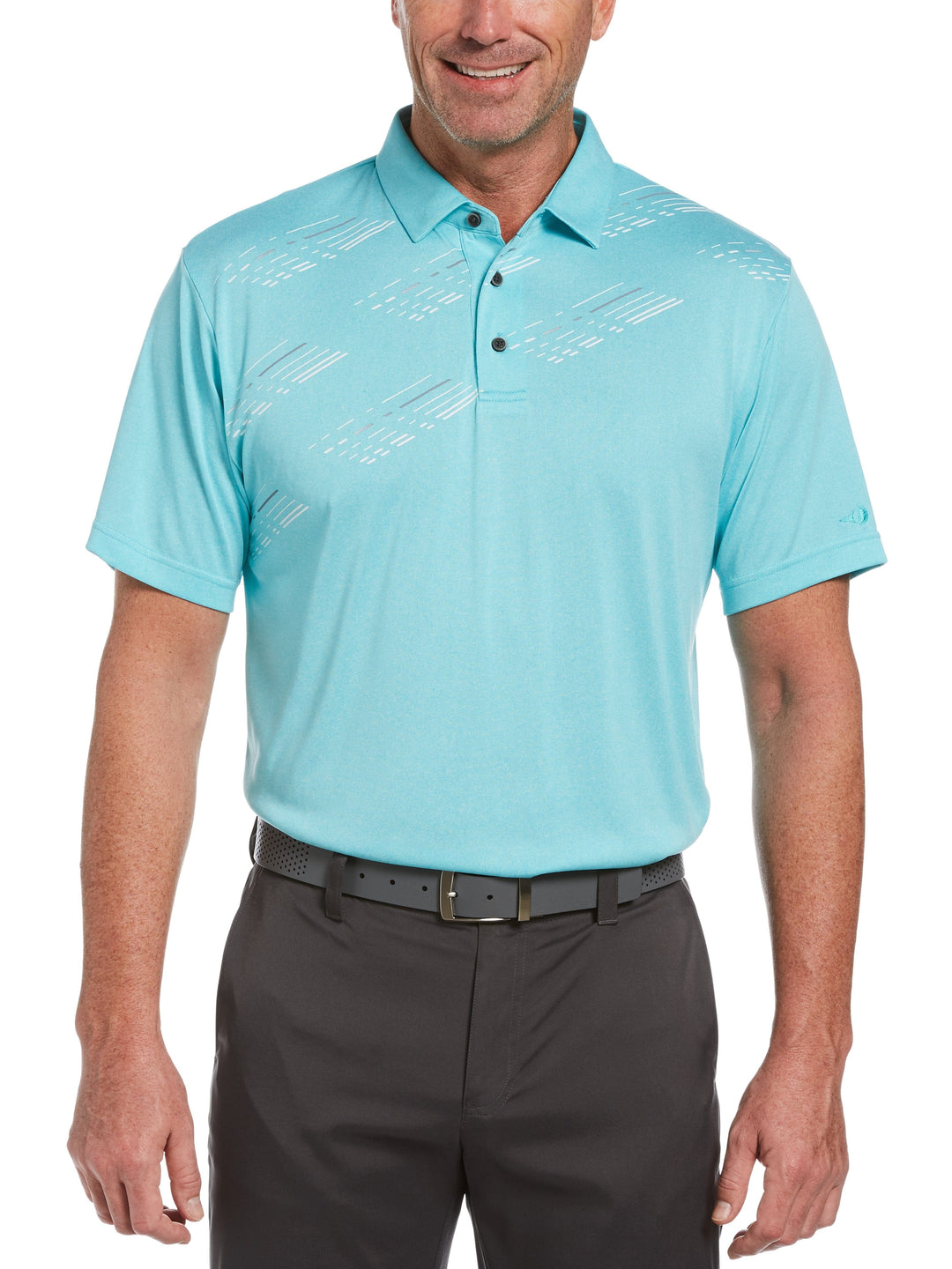 Men's Assymetrical Printed Polo