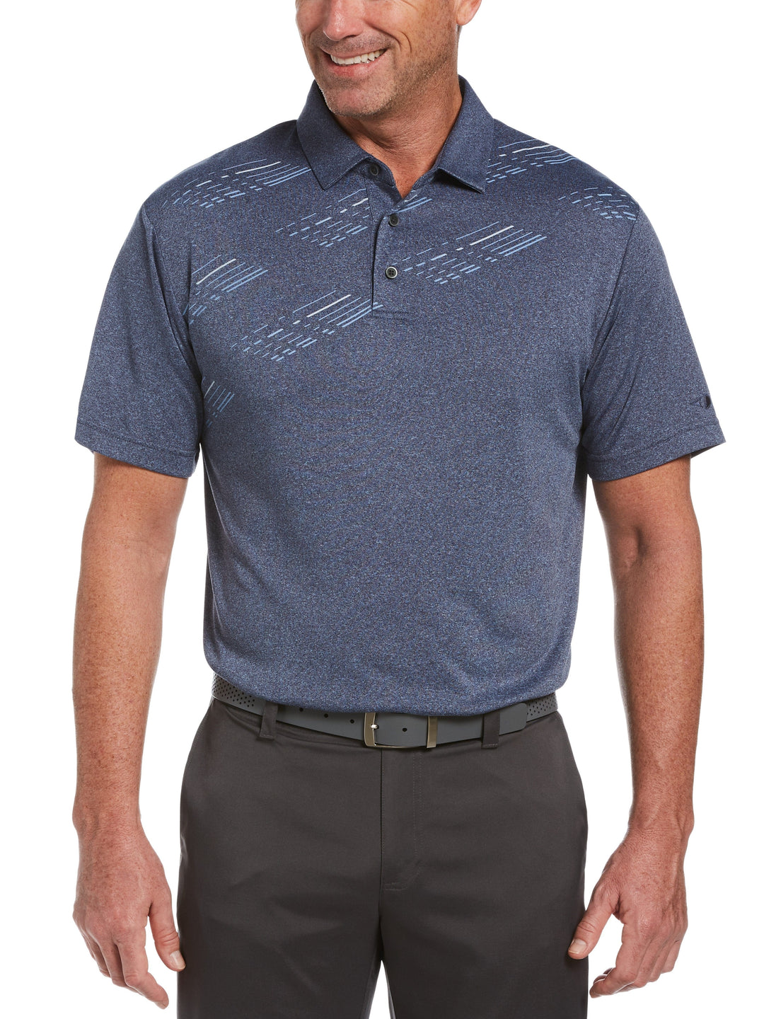 Men's Assymetrical Printed Polo