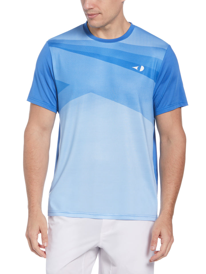 Asymetrical Texture Printed Tennis Tee (Egyptian Blue) 