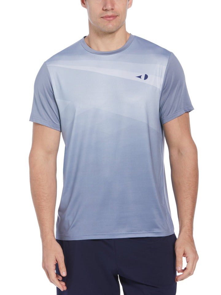 Asymetrical Texture Printed Tennis Tee (Flint Stone) 