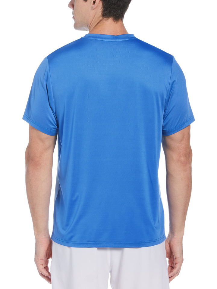 Men's Asymetrical Texture Printed Tennis Tee