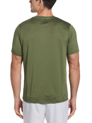 Asymmetric Camo Print Tennis Tee (Olivine) 