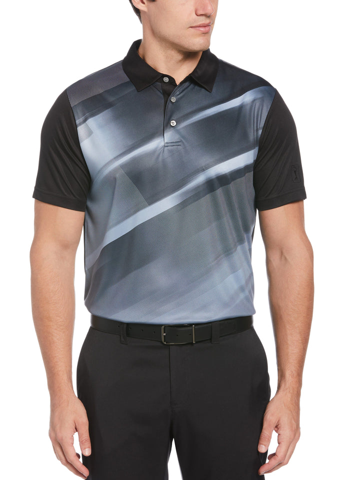 Men's Asymmetric Print Golf Polo