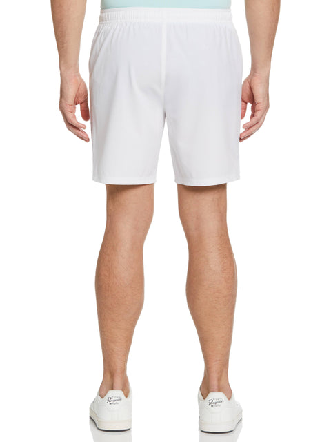 Asymmetric Print Performance 7" Tennis Short (Bright White) 
