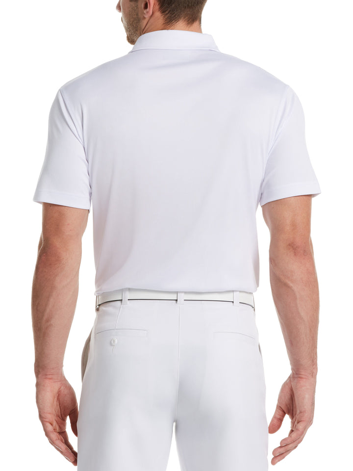 Men's Asymmetrical Front Panel Print Polo