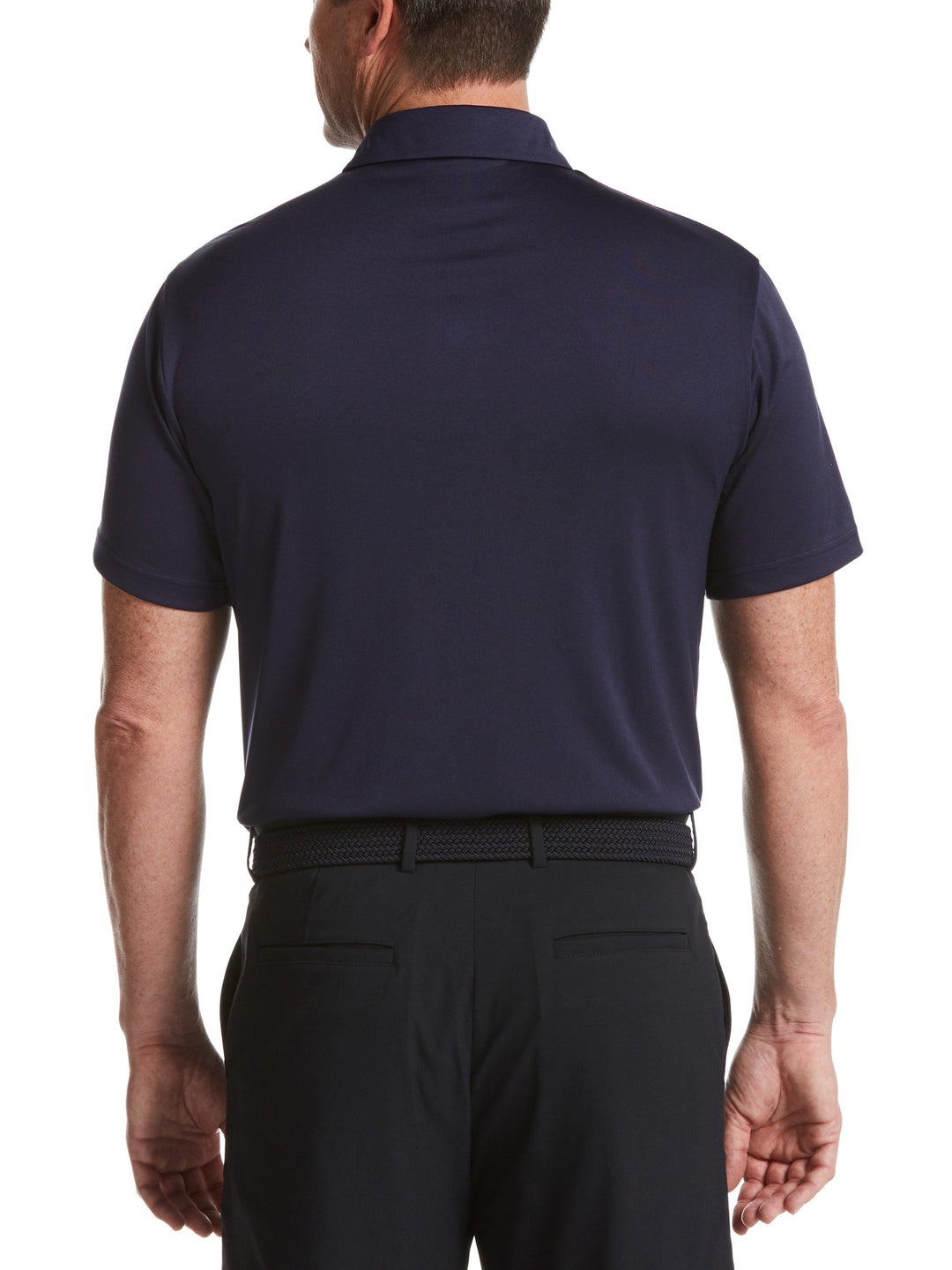 Men's Asymmetrical Front Panel Print Polo