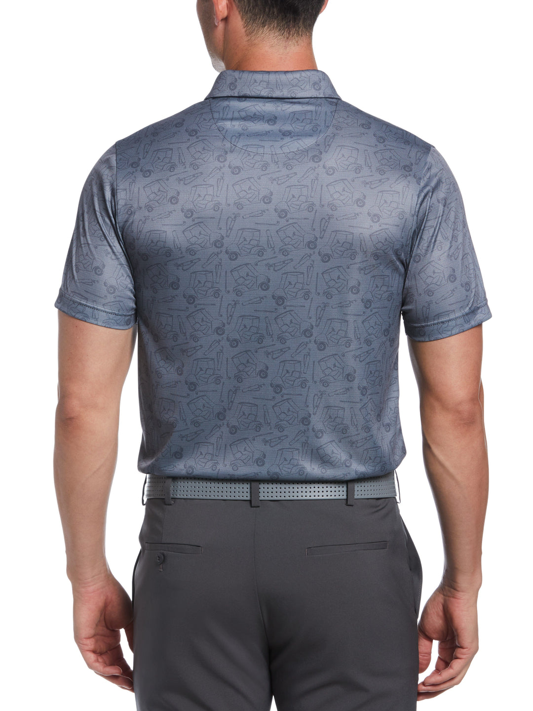 Birdseye Golf Conversational Print Golf Polo (Ombre Blue) 