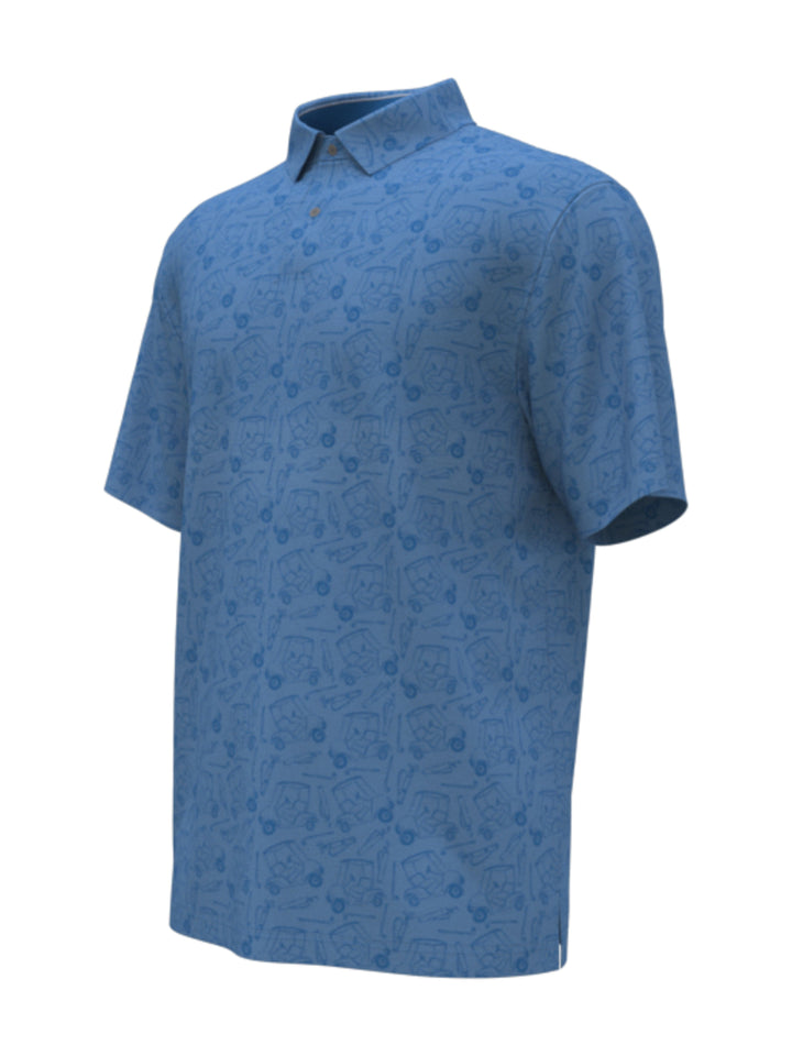 Birdseye Golf Conversational Print Golf Polo (Super Sonic) 