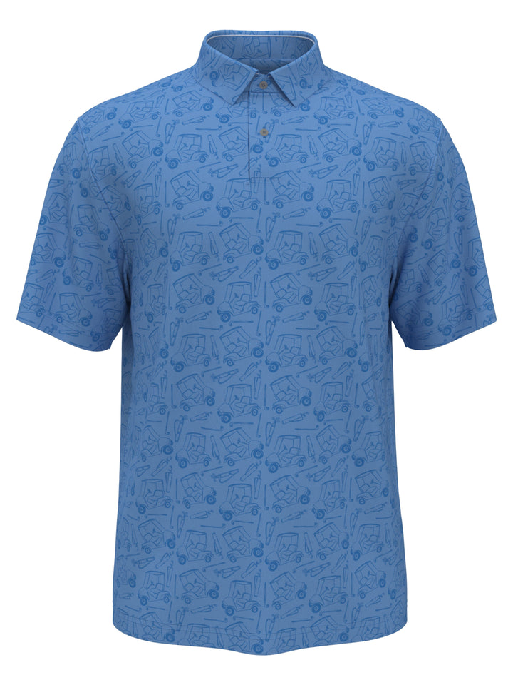 Birdseye Golf Conversational Print Golf Polo (Super Sonic) 