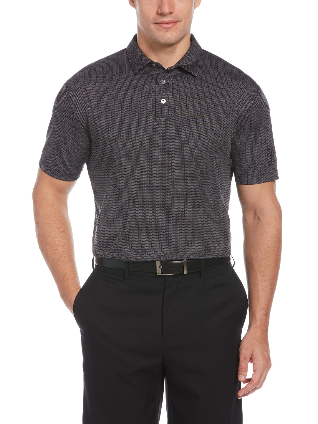 Birdseye Print Golf Polo (Caviar) 