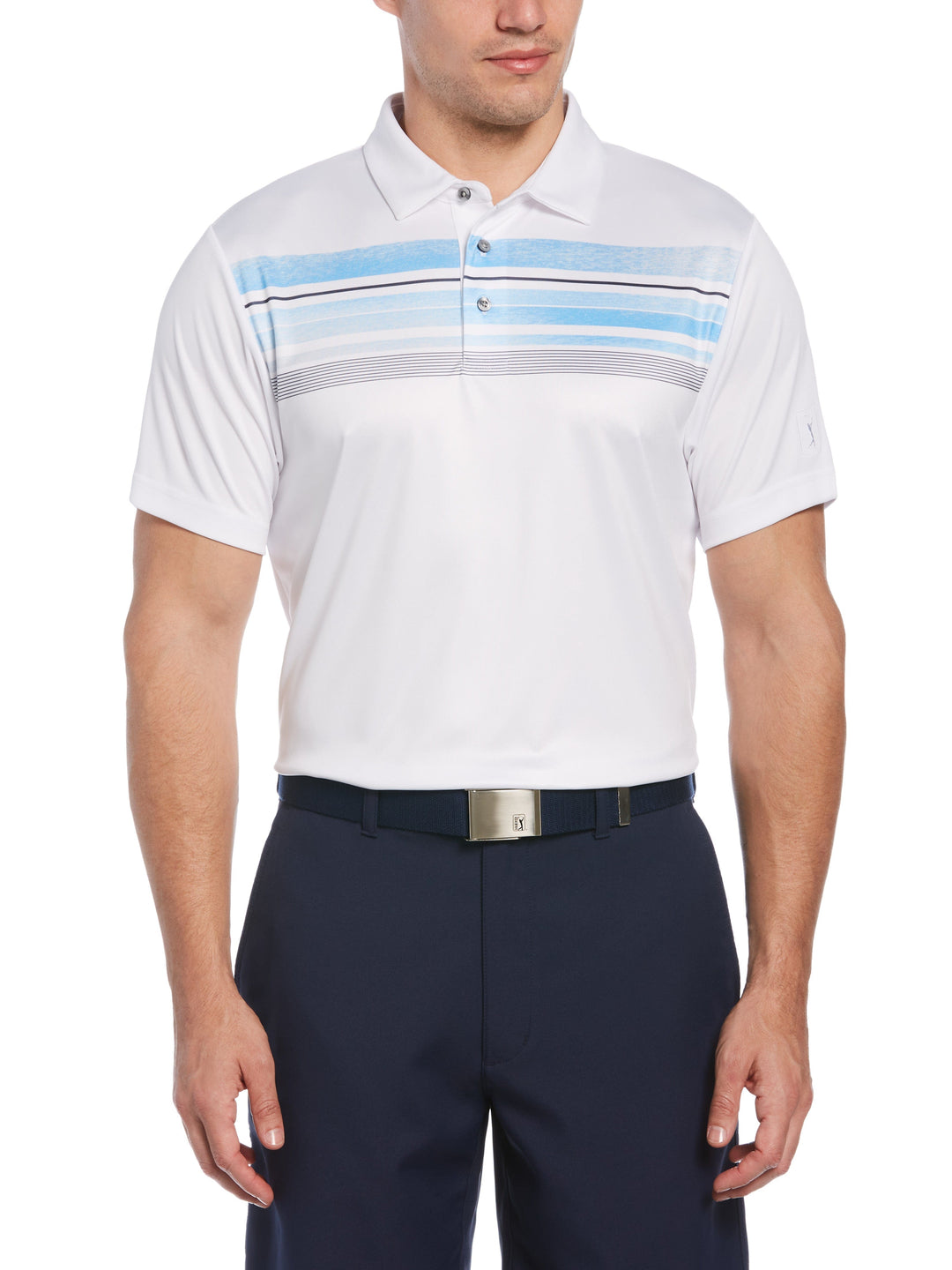 Men's Blocked Stripe Golf Polo