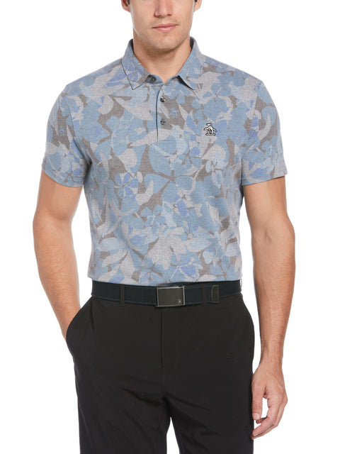 Camo Floral Print Polo (Caviar) 