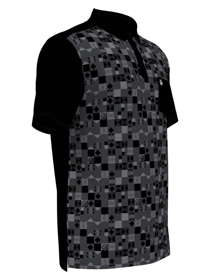 Men's Checkerboard Print Golf Polo