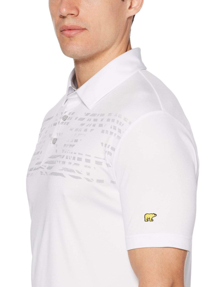 Men's Chest Print Short Sleeve Golf Polo