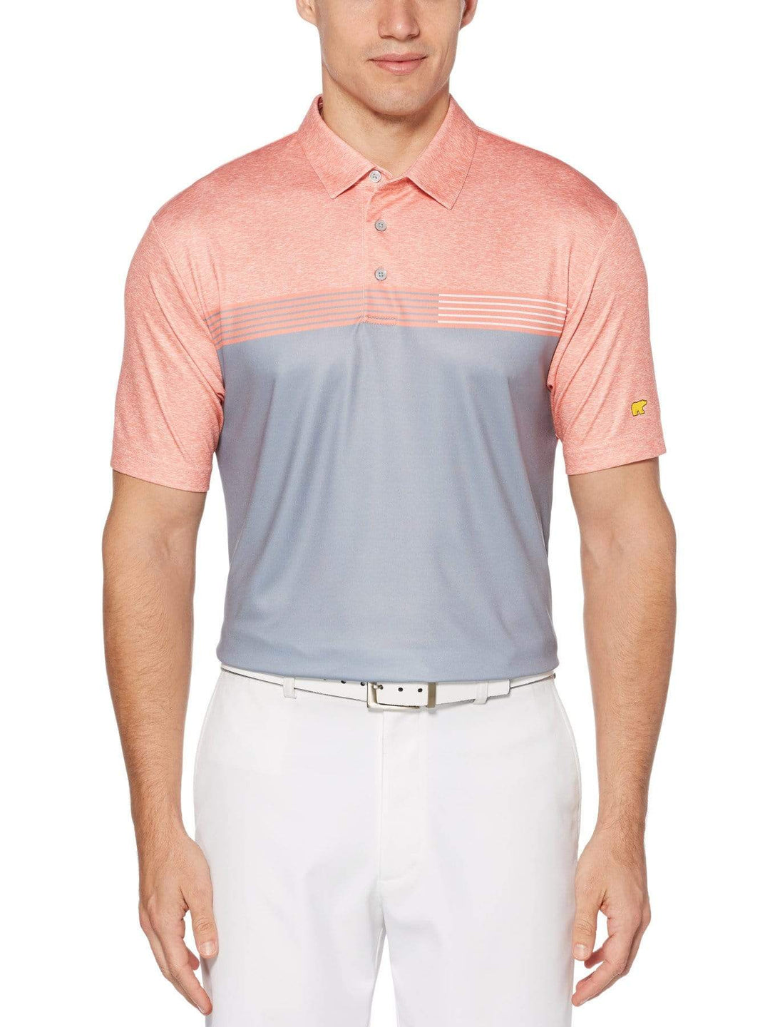 Men's Chest Print Short Sleeve Golf Polo