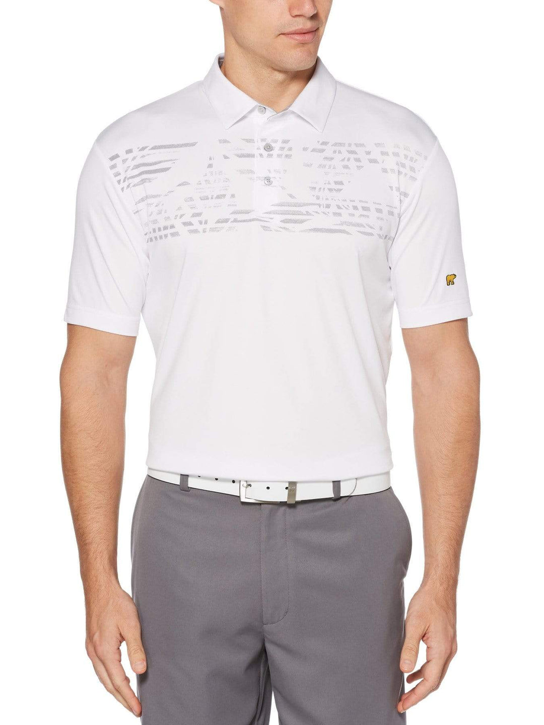 Men's Chest Print Short Sleeve Golf Polo