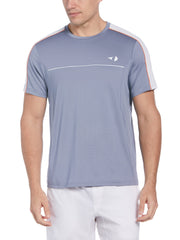 Color Block Crew Neck Tennis Shirt with Piping (Flint Stone) 