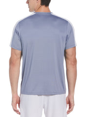 Men's Color Block Crew Neck Tennis Shirt with Piping