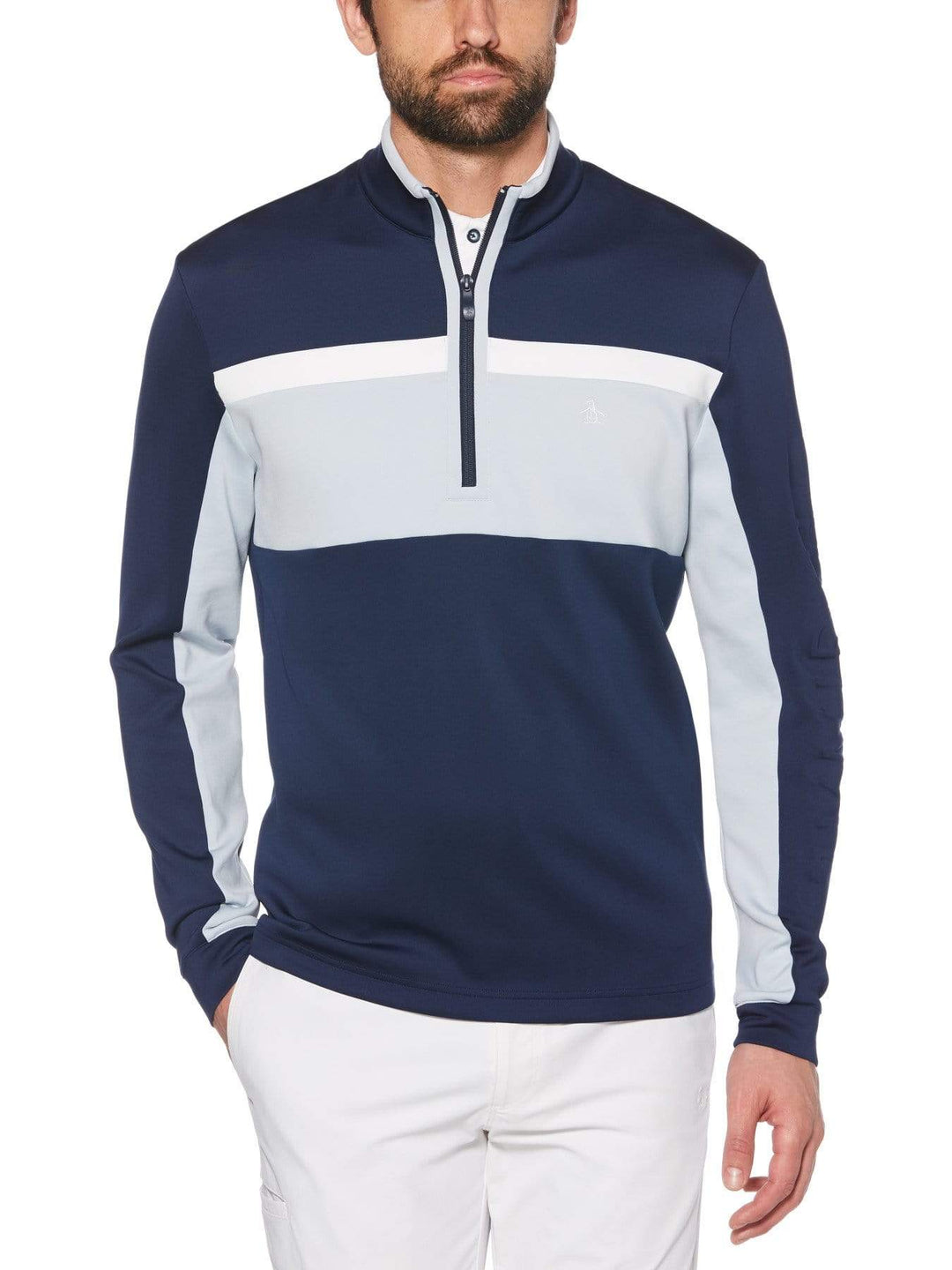 Men's Color Block Quarter Zip Golf Pullover