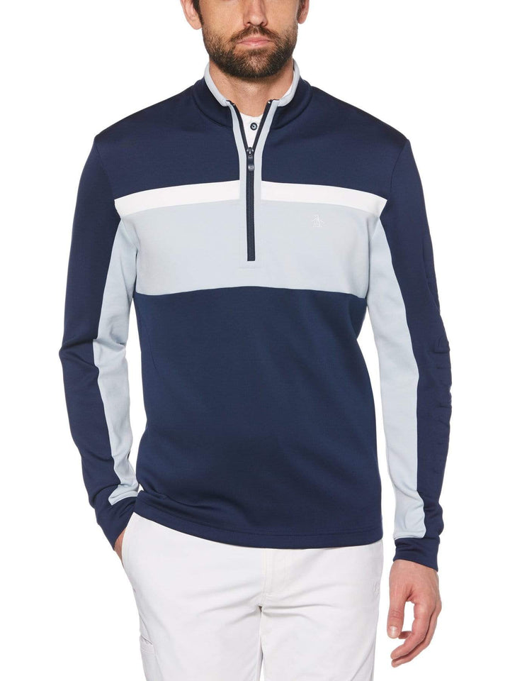 Men's Color Block Quarter Zip Golf Pullover