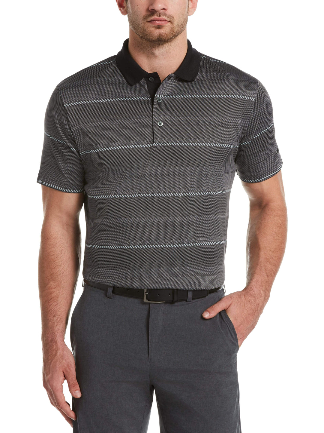 Men's Diagonal Striped Jacquard Polo