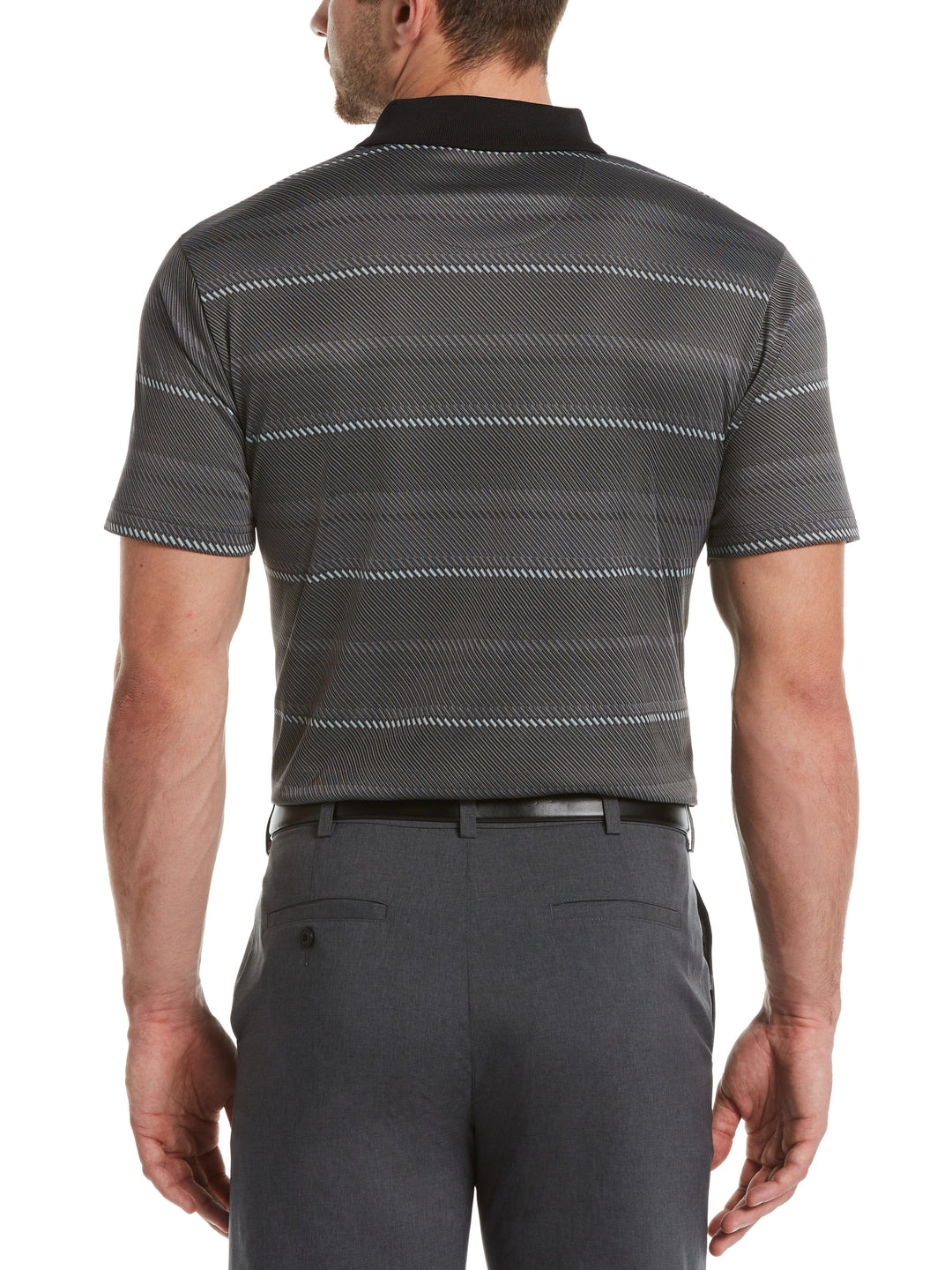 Men's Diagonal Striped Jacquard Polo
