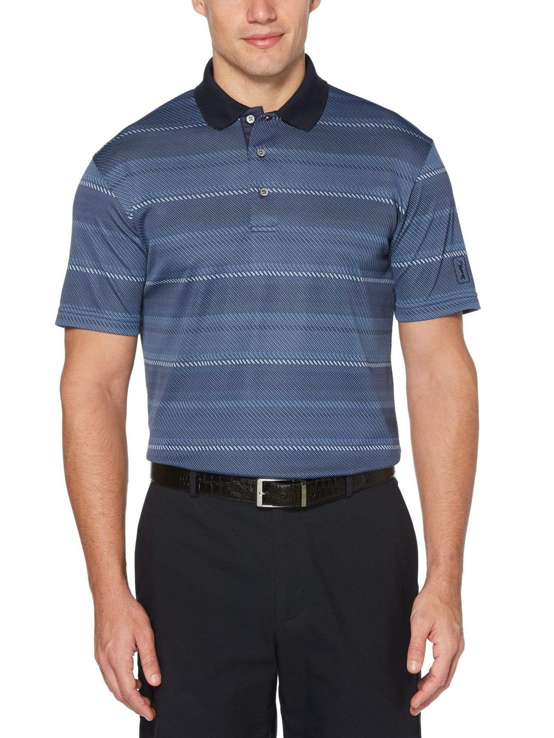 Men's Diagonal Striped Jacquard Polo