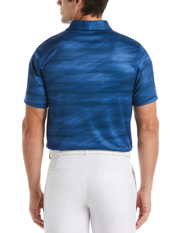 Digitized Chest Stripe Print Golf Polo (Poseidon) 