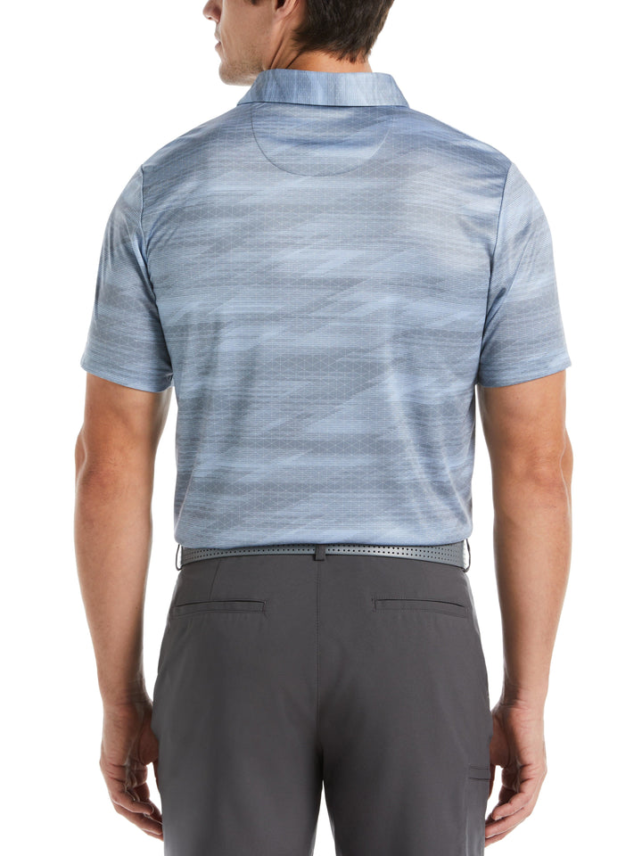 Digitized Chest Stripe Print Golf Polo (Tradewinds) 