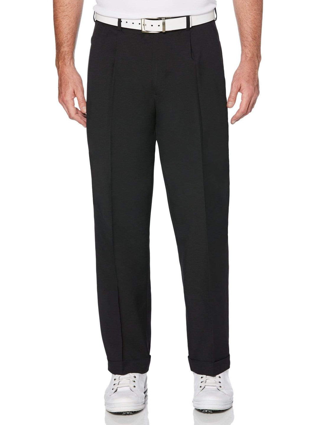 Men's Double Pleated Expandable Waistband Pant