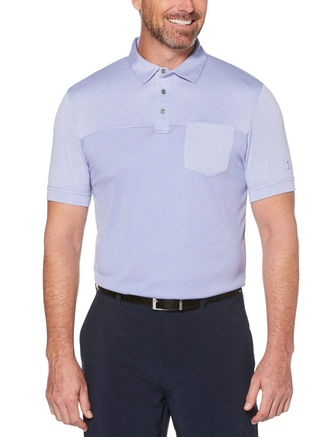 Men's End on End Air Texturized Yarn Short Sleeve Polo