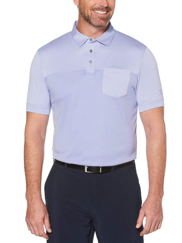 Men's End on End Air Texturized Yarn Short Sleeve Polo