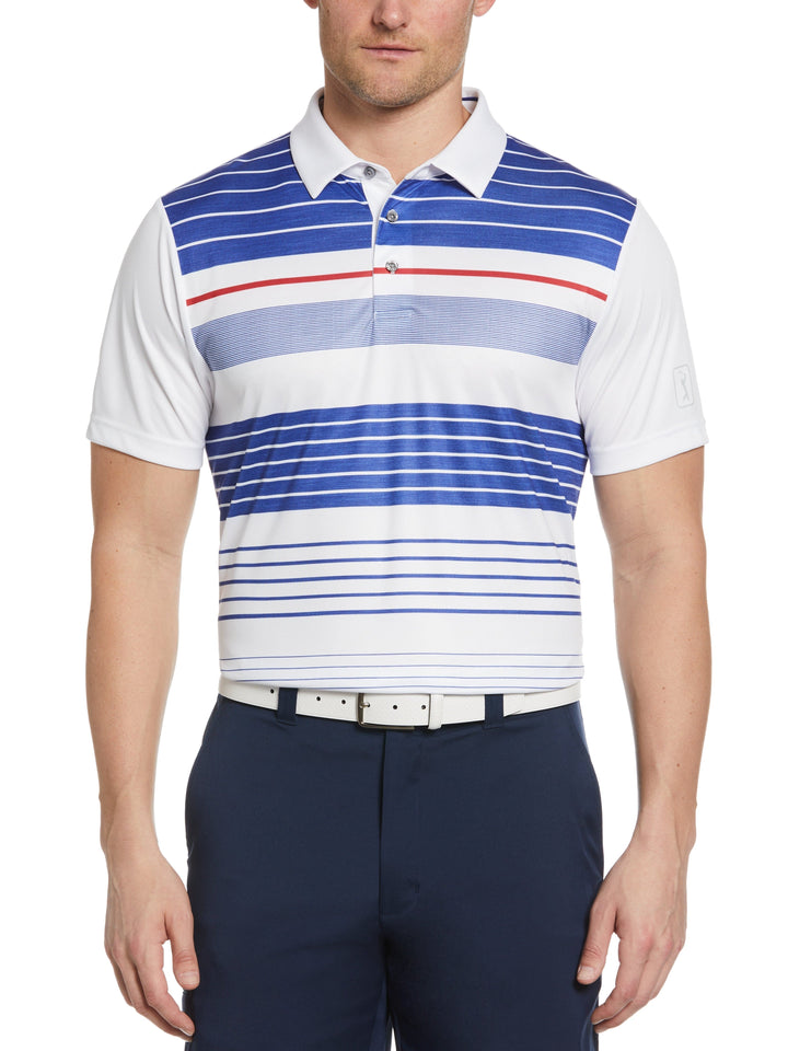 Energy Stripe Front Panel Golf Polo (Bright White) 
