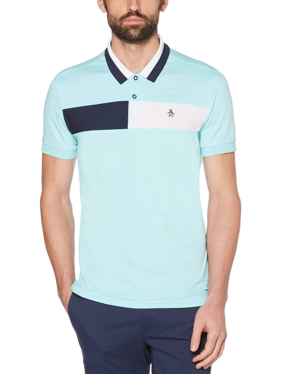 Men's Engineered Chest Stripe Golf Polo