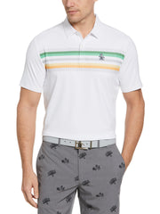 Engineered Coastal Ombre Print Golf Polo Shirt (Bright White) 