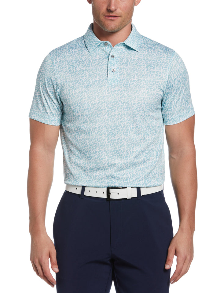 Etched Print Golf Polo (Brt Whi/Britt Bl) 