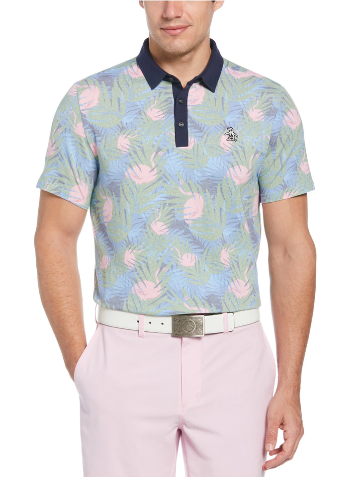 Men's Filtered Flamingo Print Golf Polo