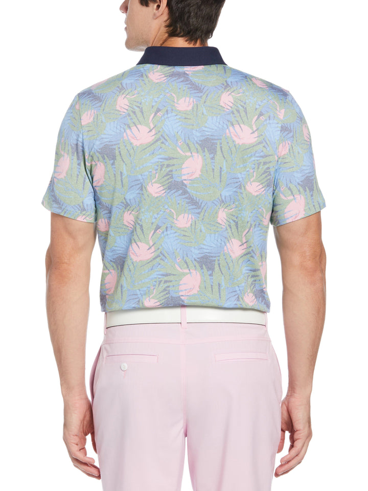 Men's Filtered Flamingo Print Golf Polo