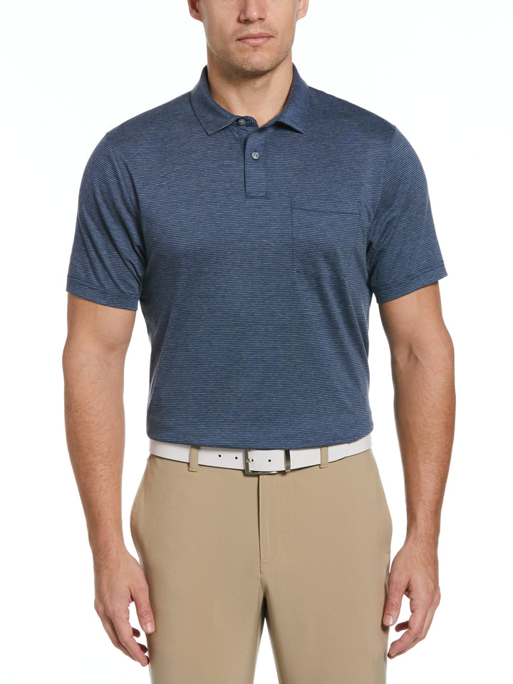 Fine Line Eco Golf Polo with Pocket (Insignia Bl Htr) 