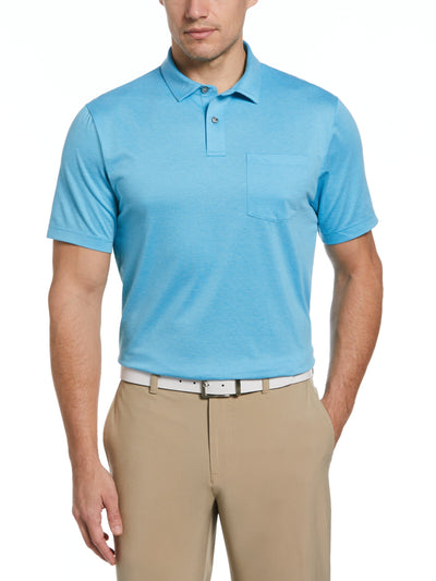 Fine Line Eco Golf Polo with Pocket (Blue Grotto Htr) 