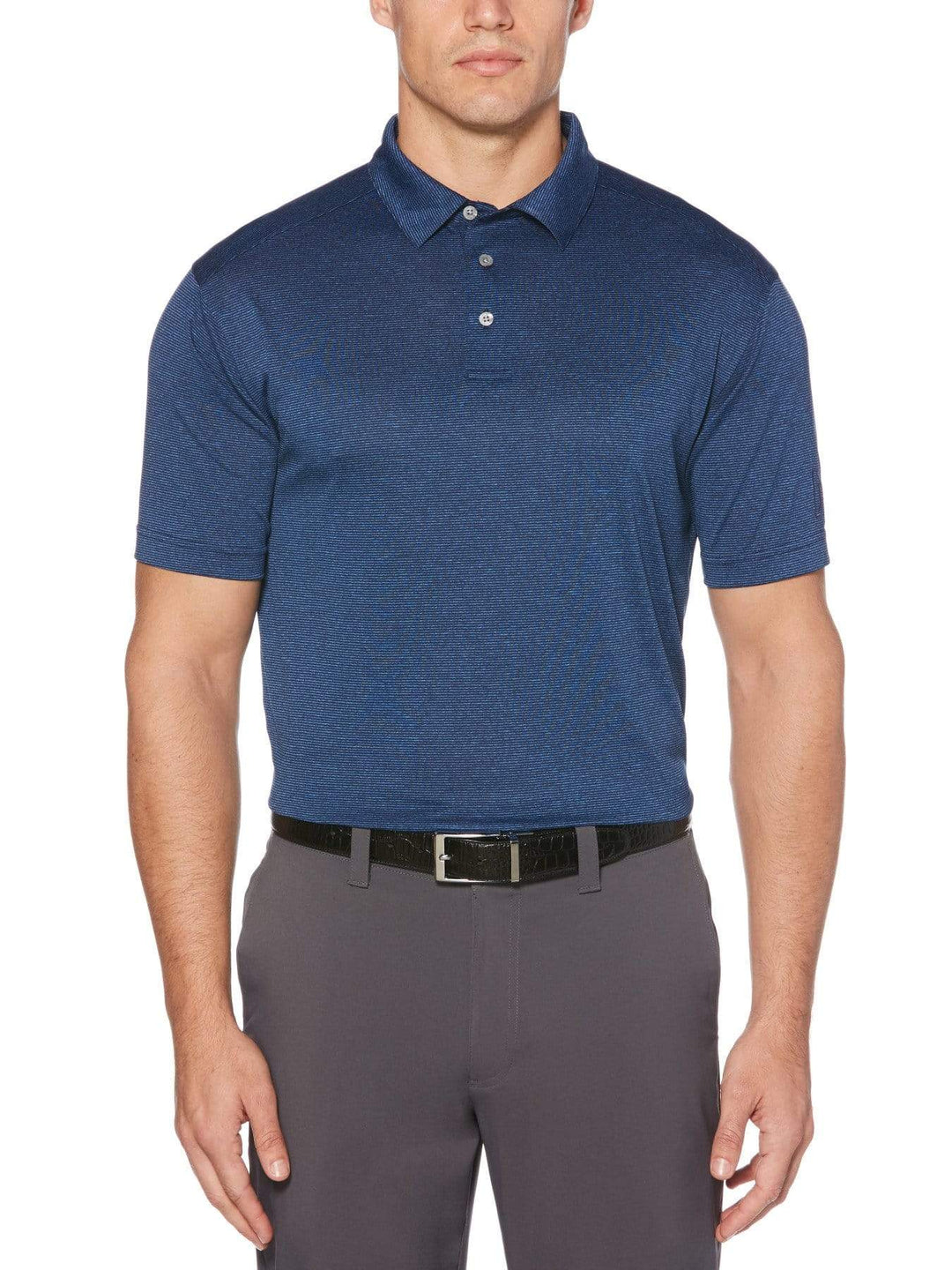 Men's Fine Line Yarn Dyed Short Sleeve Polo