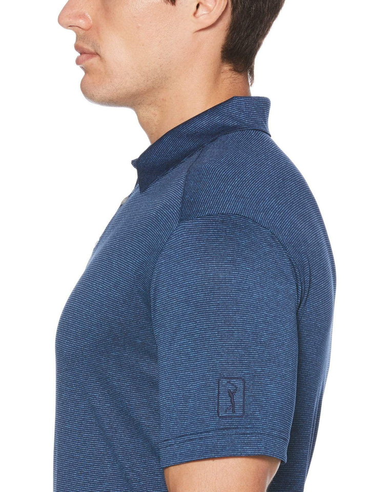 Men's Fine Line Yarn Dyed Short Sleeve Polo
