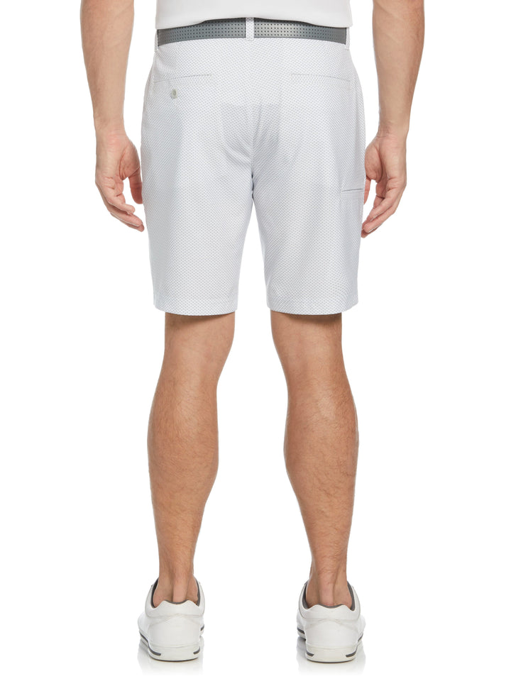 Flat Front 9" Square Printed Golf Short (Bright White) 