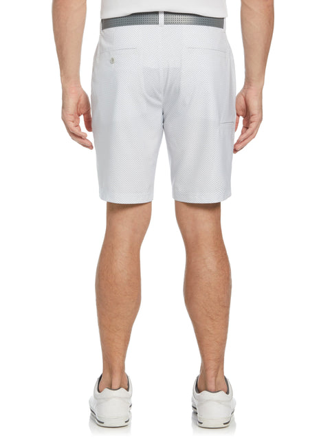 Flat Front 9" Square Printed Golf Short (Bright White) 