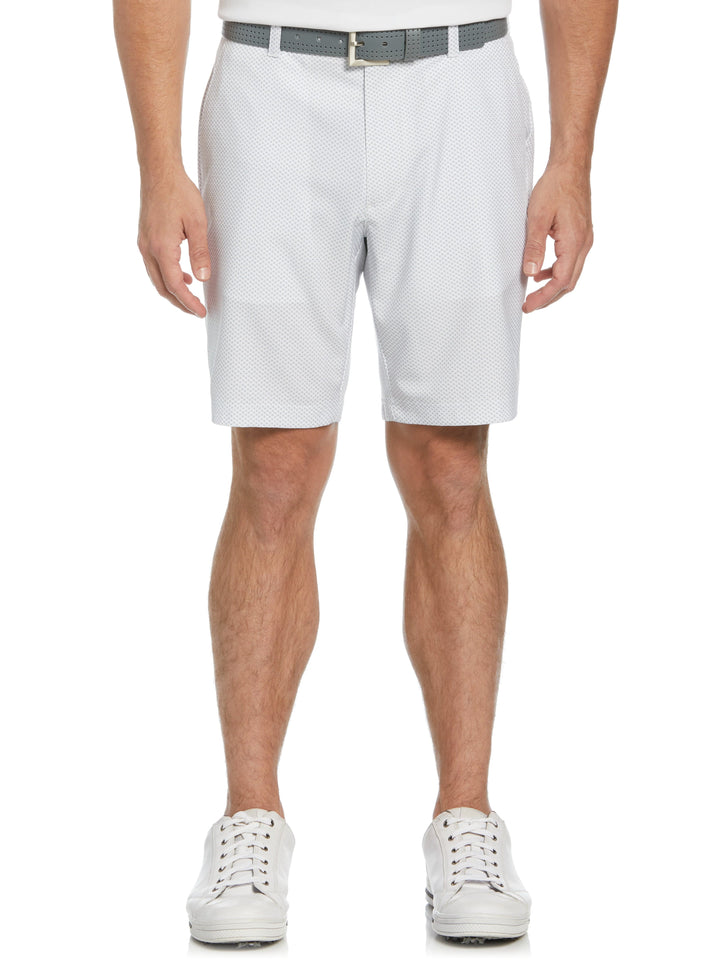 Flat Front 9" Square Printed Golf Short (Bright White) 