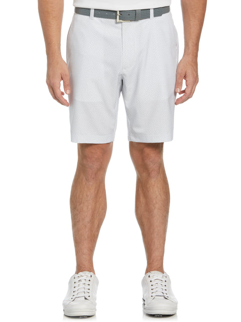 Flat Front 9" Square Printed Golf Short (Bright White) 