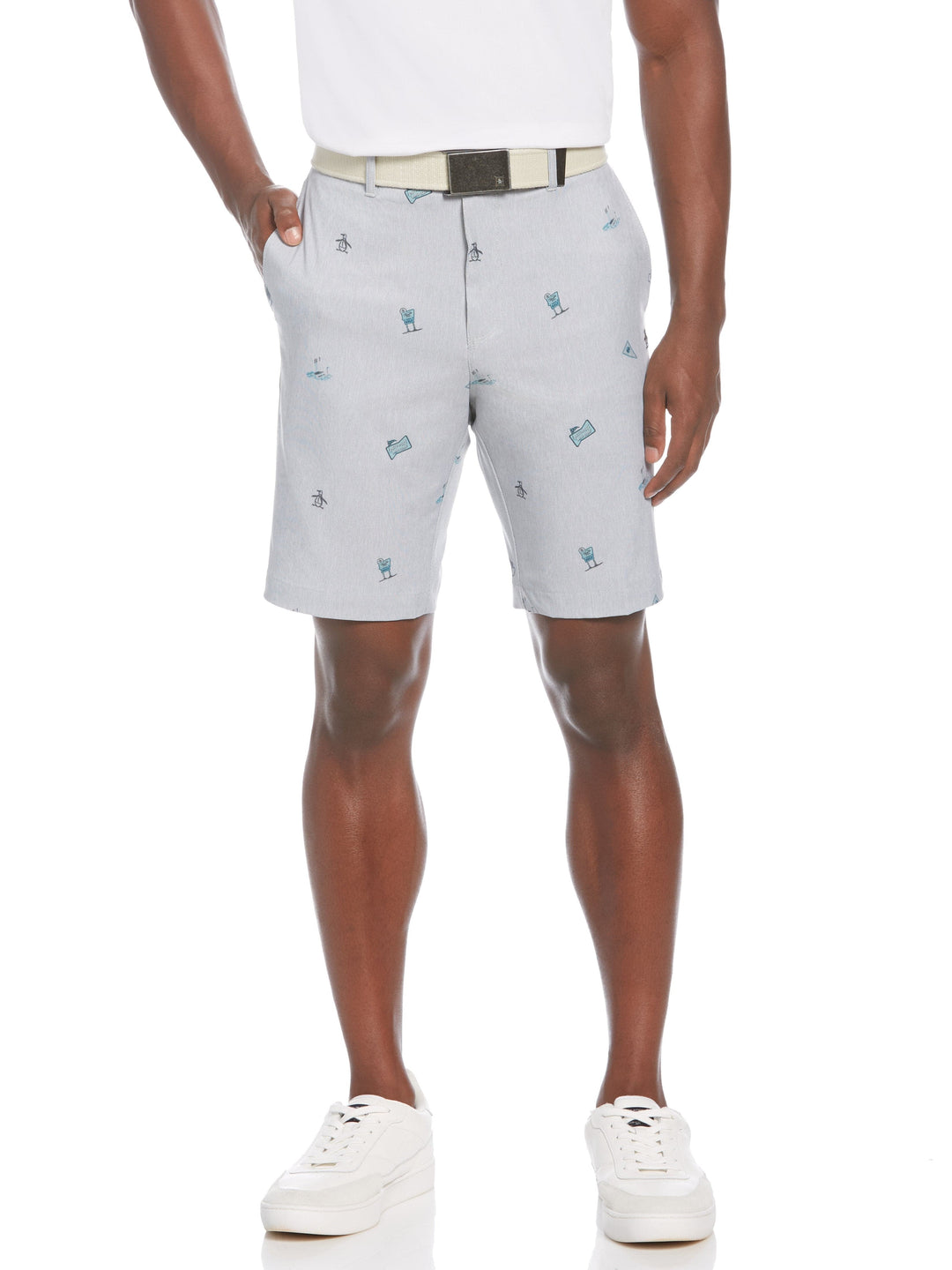 Men's Flat Front Golf Print Short