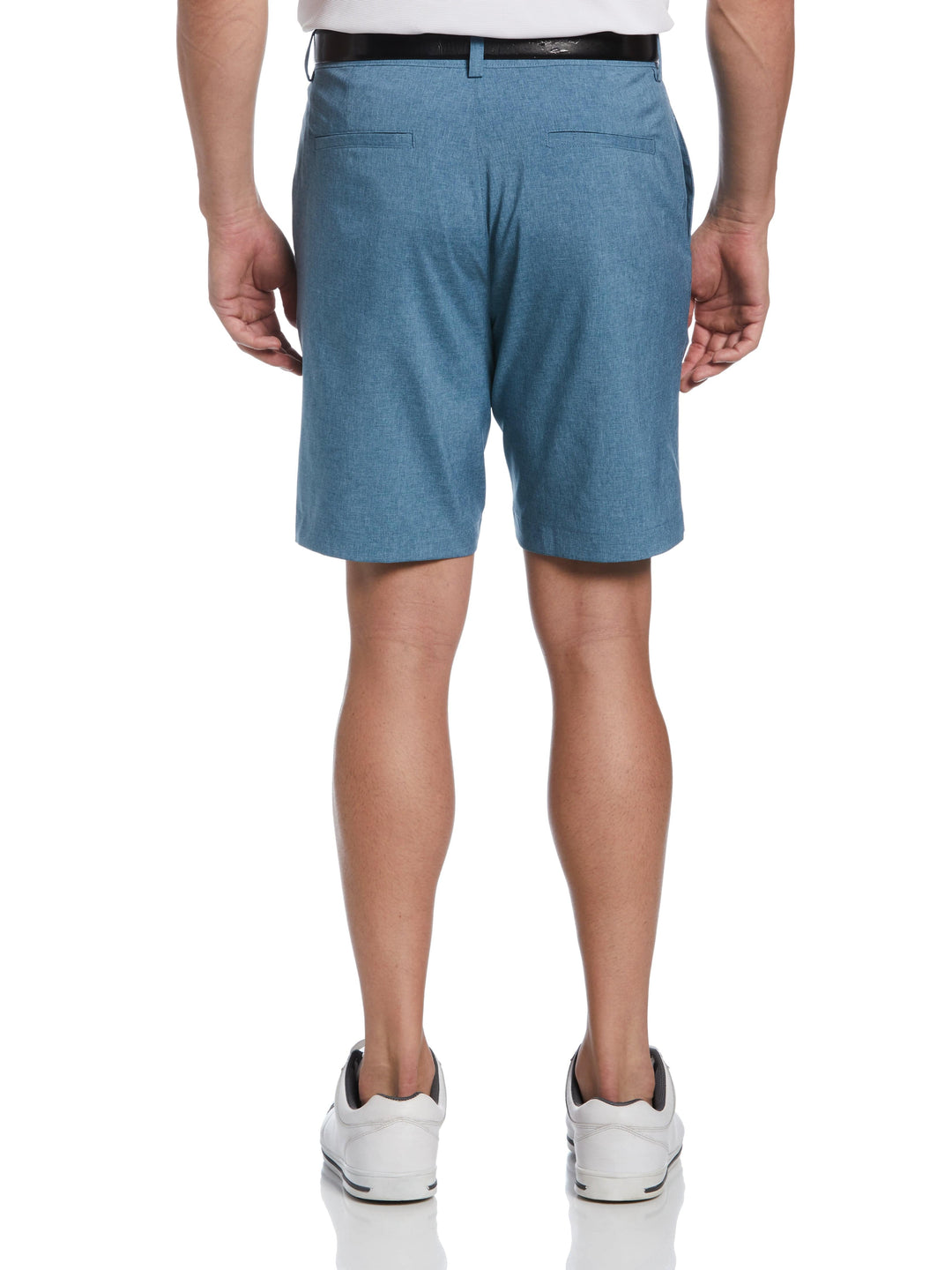 Flat Front Heather 9" Golf Short with Active Waistband (Soft Teal Htr) 