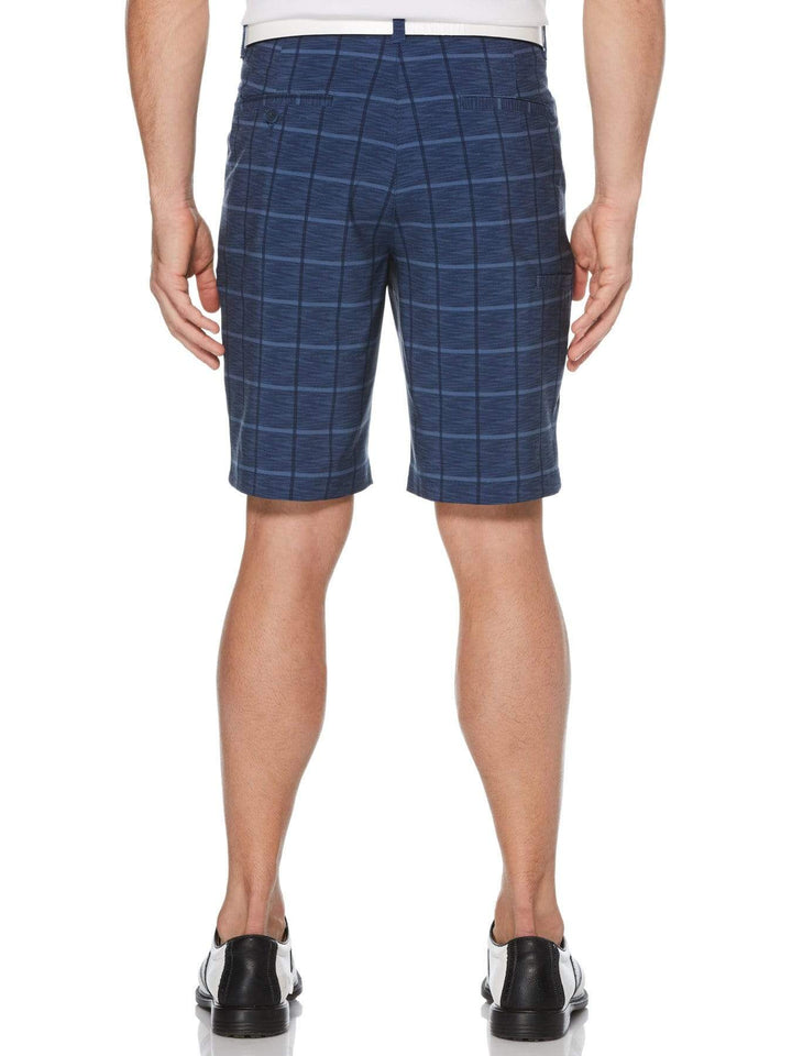 Men's Flat Front Heathered Plaid with Active Waistband and Media Pocket